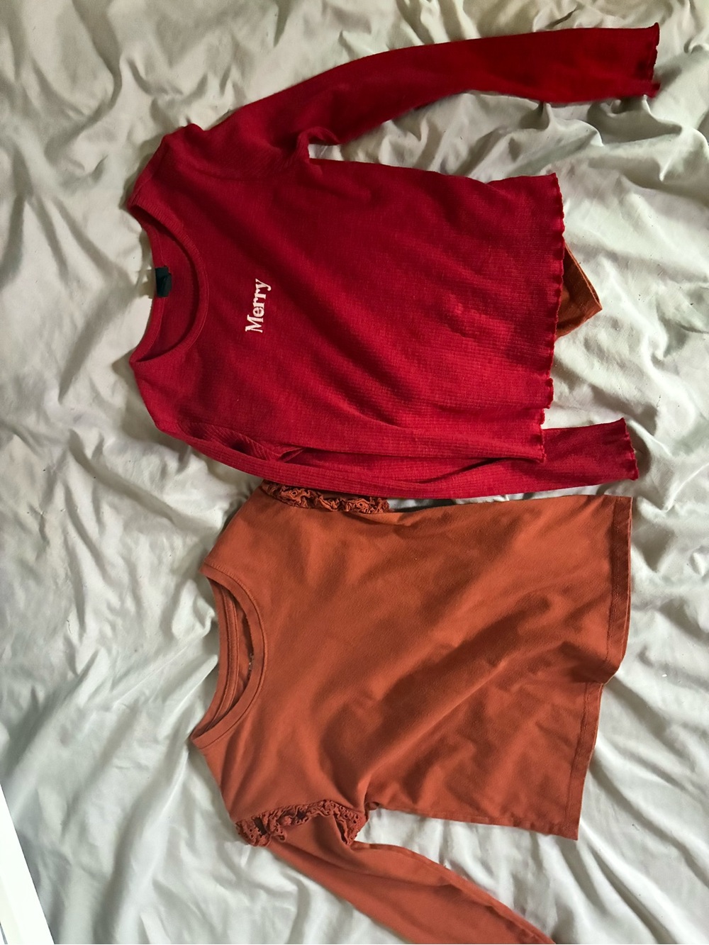 Kids red ribbed top